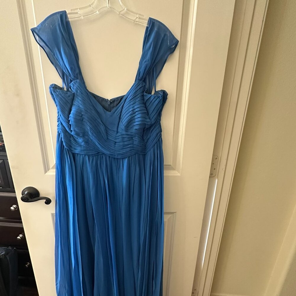 J. Peterman Blue Grecian Goddess Gown – Size 18 – 100% Silk